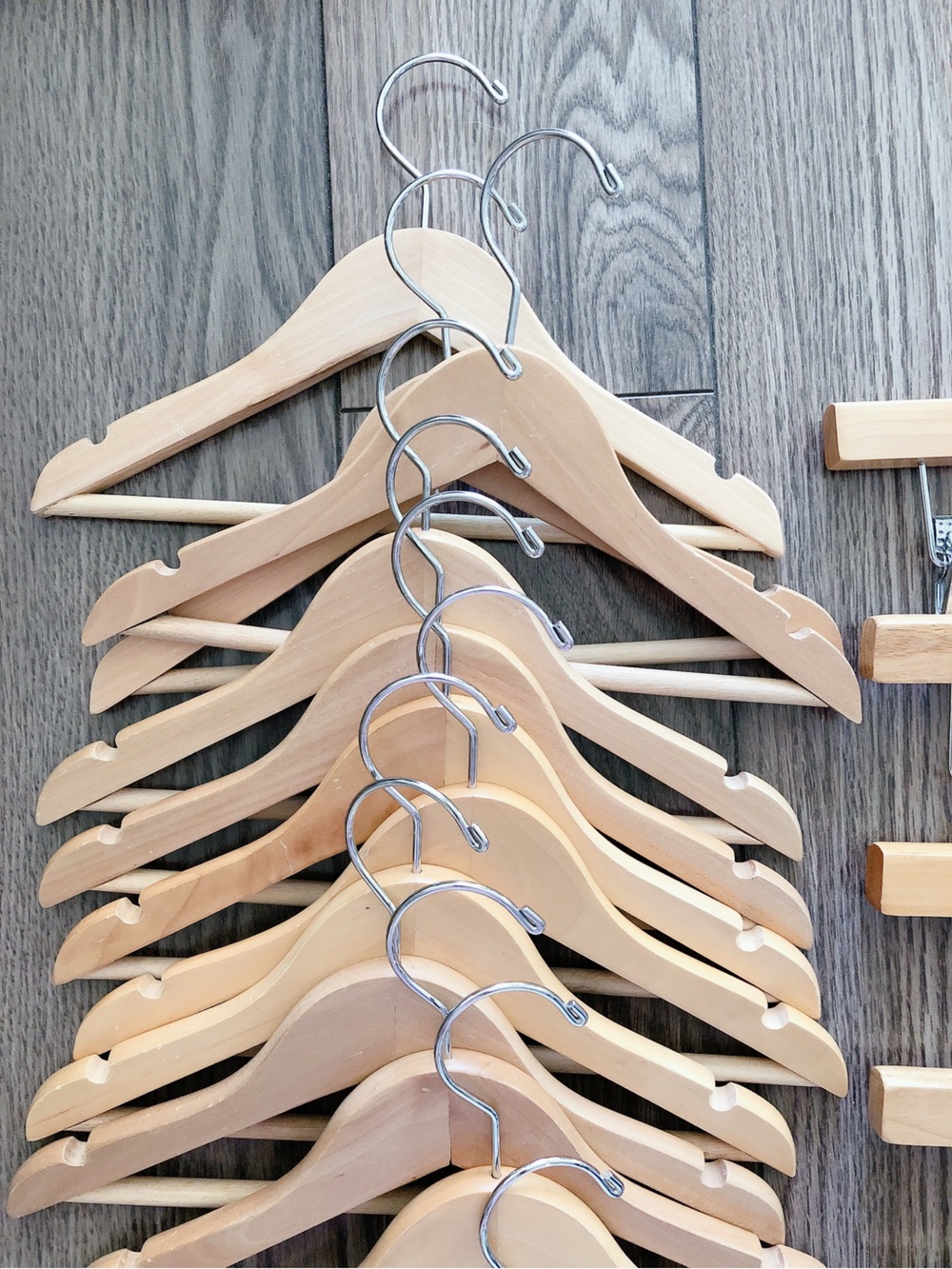 Kids toddler Wooden Clothes Hangers - Picture 2 of 5